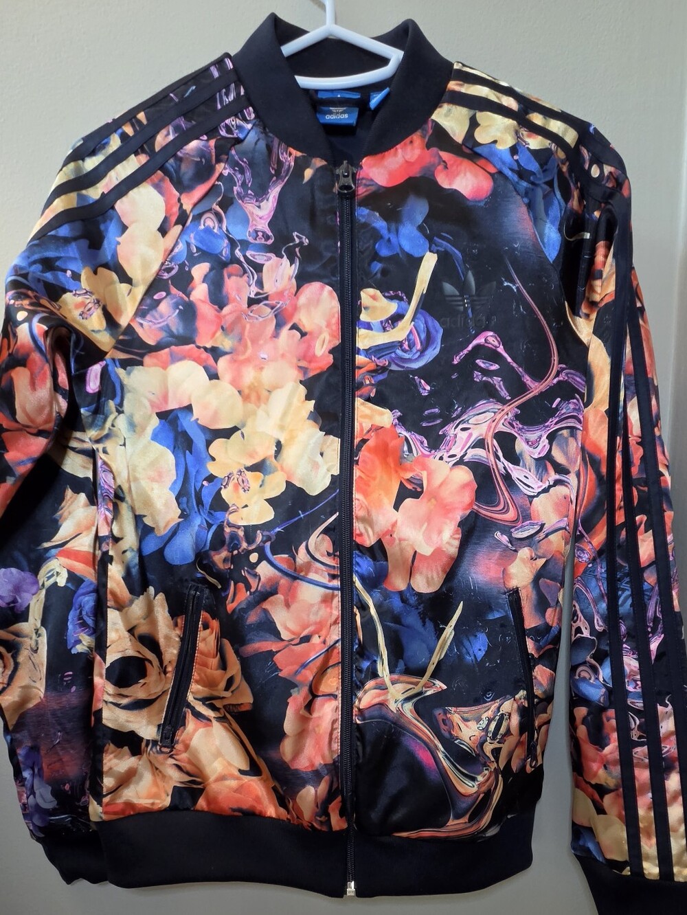 Adidas Originals Rose SST Floral Print Zip-Up Track Jacket Youth Large